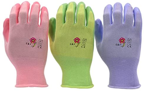 6 Pairs Women Gardening Gloves with Micro-Foam Coating – Garden Gloves Texture Grip – Working Gloves For Weeding, Digging, Raking and Pruning, Medium, Assorted color