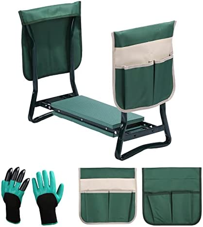 Upgraded Garden Kneeler and Seat with 2 Large Tool Pocket and Soft EVA Kneeling Pad ,Foldable Stool for Ease of Storage for Gardening Lovers – Sturdy and Lightweight